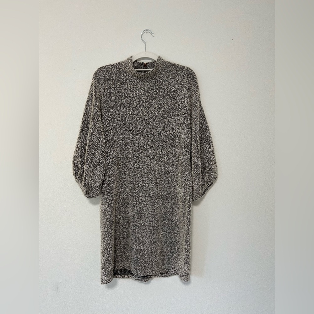 Eyeshadow Marled Balloon Sleeve Sweater Dress
